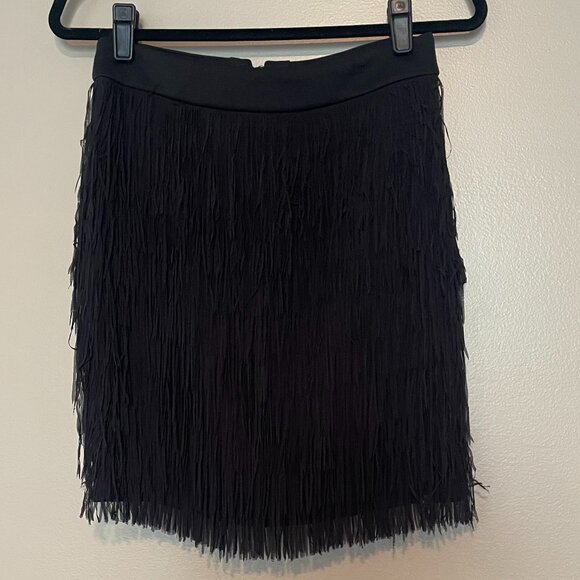 YASSWING Skirt, Fun & Flirty Fringe, Black Mini Skirt, Size 38 (6 1/2 US), NWT - Picture 1 of 10